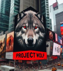 WOLFCOIN - Project Wolf banner in Timesquare